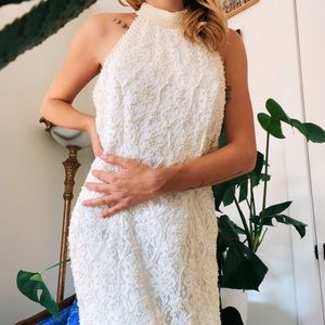 Vintage style pearl beaded wedding/evening dress